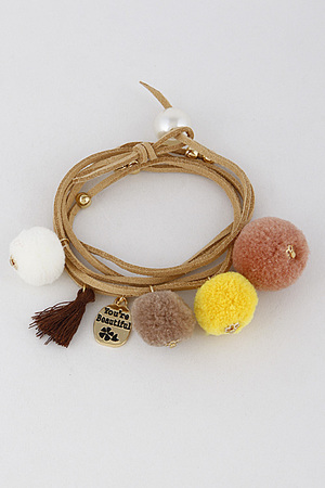 Simple Puff Thin "You're Beautiful" Bracelet 6HAF1
